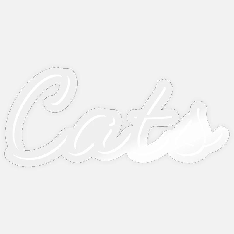 Cat's lettering only shadows - Sticker size S (10 x 10 cm) - transparent glossy