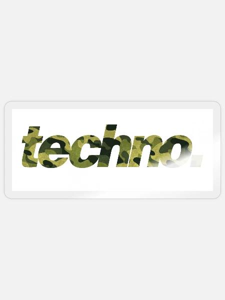 techno. camouflage - Sticker Größe S (10 x 10 cm) - Transparent glänzend