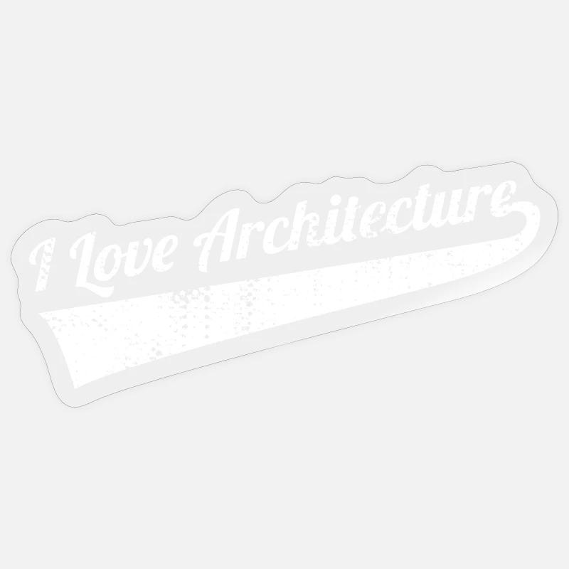 L’amour de l’architecture - Sticker taille S (10 x 10 cm) - brillant transparent
