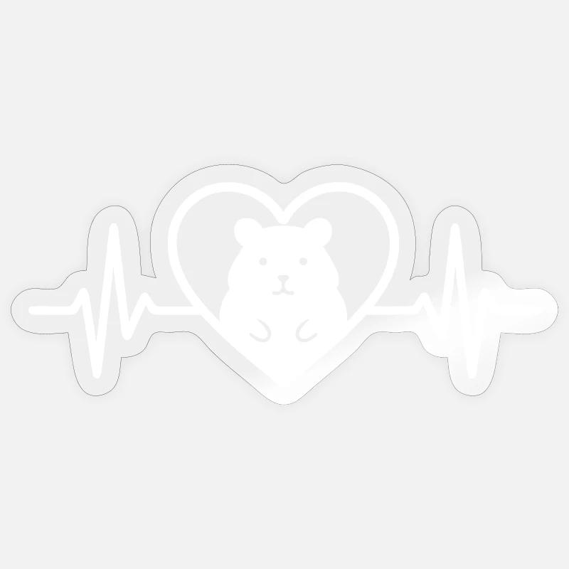 Hamsterherz - Sticker Größe S (10 x 10 cm) - Transparent glänzend