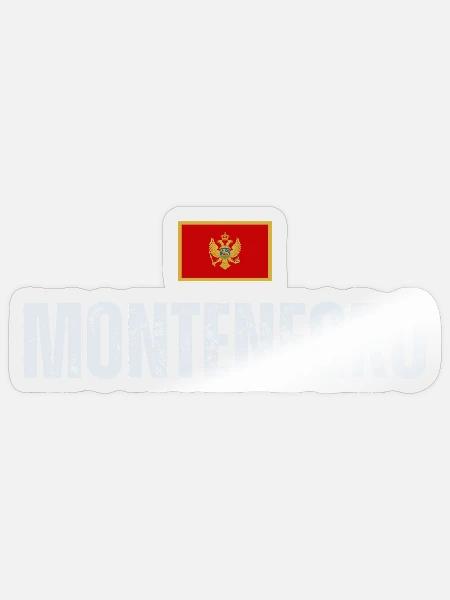 Flagge Montenegros, ich liebe Montenegro - Sticker Größe S (10 x 10 cm) - Transparent glänzend