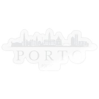 Porto Skyline, Porto Portugal - Sticker Größe S (10 x 10 cm) - Transparent glänzend - Vorne