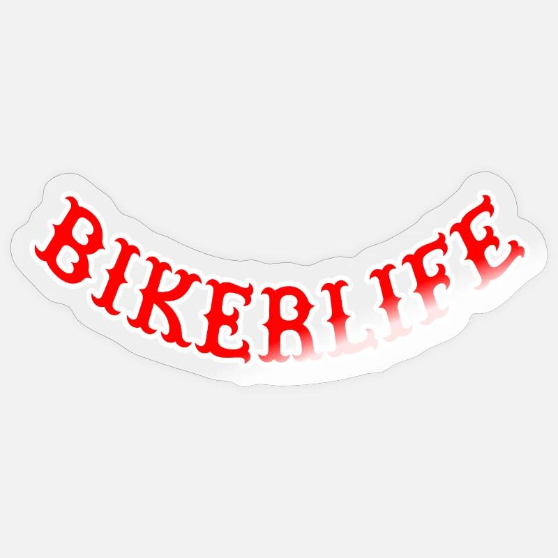 Bikerlife_red_ - Sticker taille S (10 x 10 cm) - brillant transparent