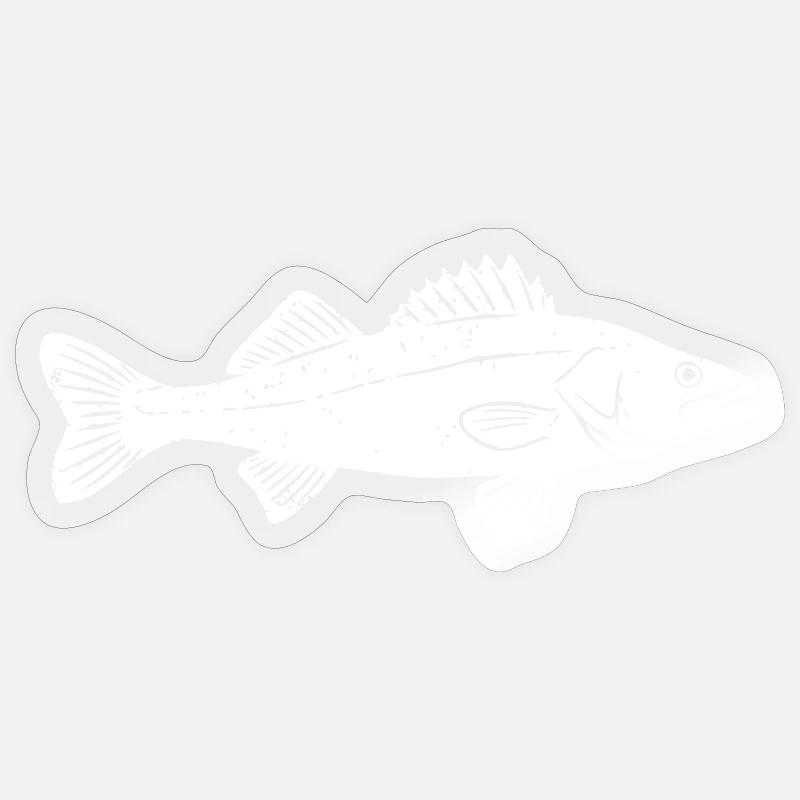 Big Zander Fish Catch Vector Sticker size S (10 x 10 cm)