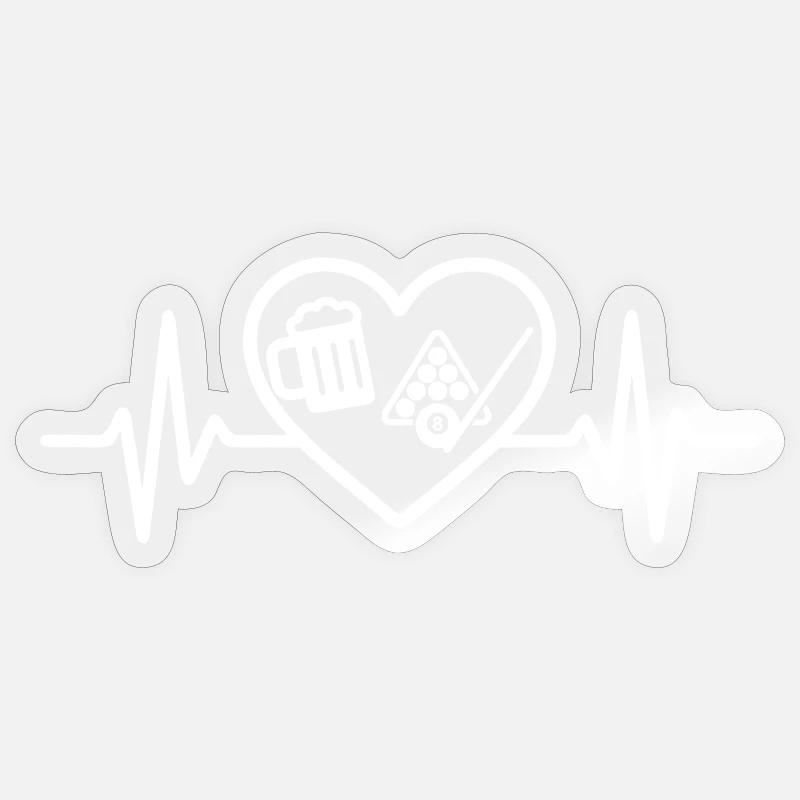 Heart Billiards Bier - Sticker Größe S (10 x 10 cm) - Transparent glänzend