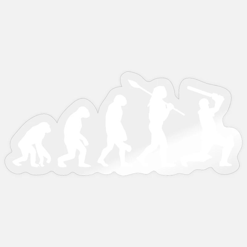 Cricket Evolution Player Silhouette Funny Sport Sticker size S (10 x 10 cm)