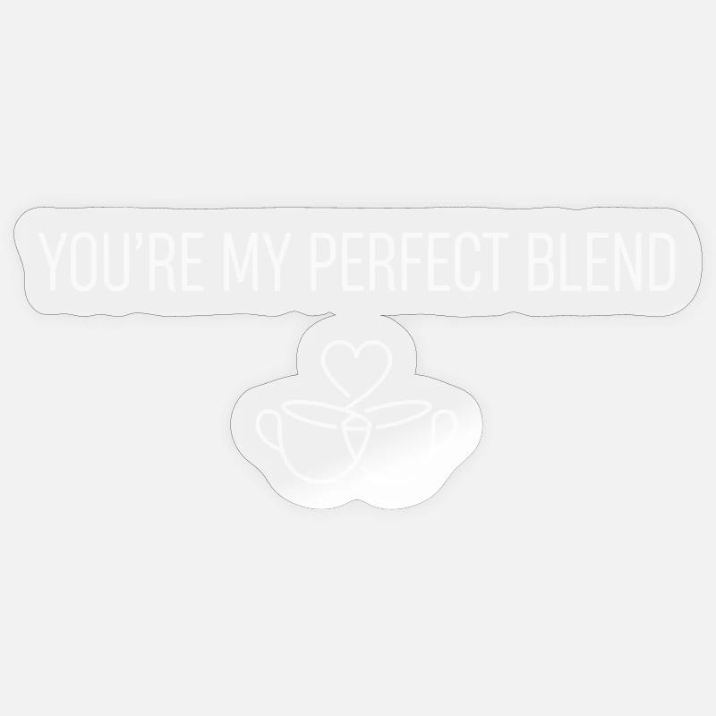 Perfect Blend Valentine - Coffee Lovers White - Sticker taille S (10 x 10 cm) - brillant transparent