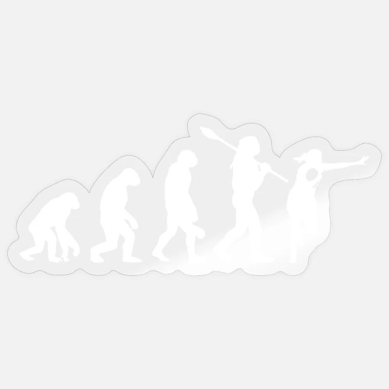 Evolution des Mannes Rugbyspieler-Silhouette Sticker Größe S (10 x 10 cm)