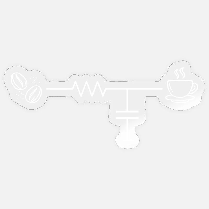 Circuit de café - Sticker taille S (10 x 10 cm) - brillant transparent
