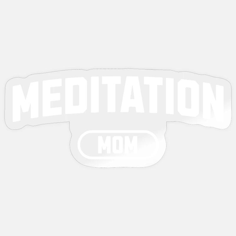 Maman de méditation - Sticker taille S (10 x 10 cm) - brillant transparent