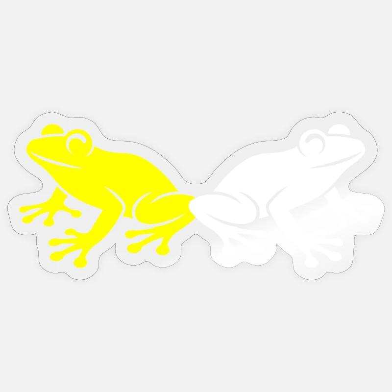 Grenouille Crapaud - Sticker taille S (10 x 10 cm) - brillant transparent