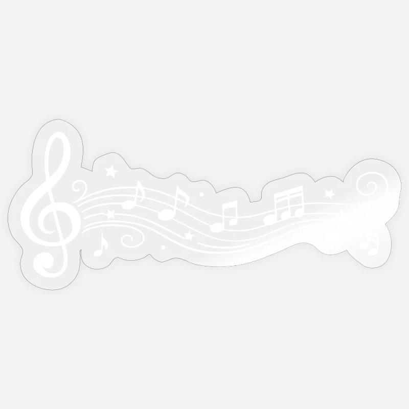 Notes musicales Clés de mélodie - Sticker taille S (10 x 10 cm) - brillant transparent