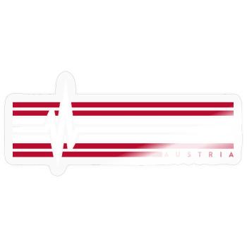 Heartbeat Austria ECG Austria Austrians - Sticker size S (10 x 10 cm) - transparent glossy - Front