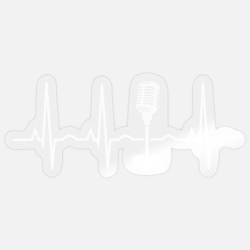 Microphone Heartbeat Sticker taille S (10 x 10 cm)