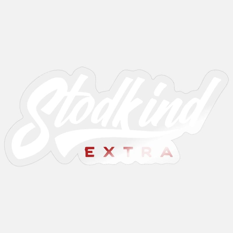 Stodkind Extra WHITE - Sticker size S (10 x 10 cm) - transparent glossy