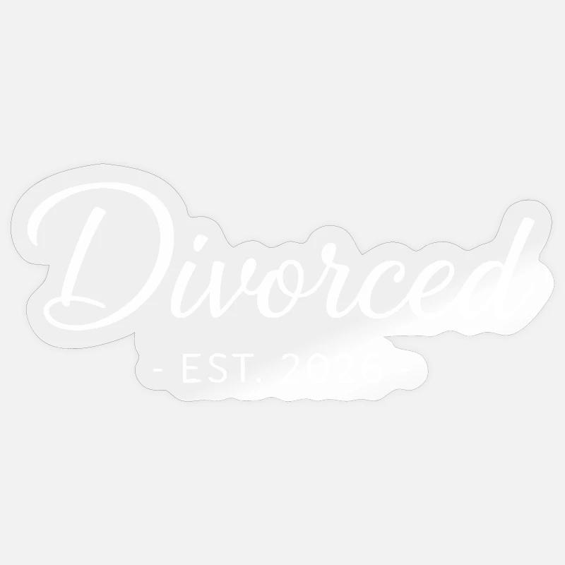 Divorced Est. 2026 Scheidung Party Sticker Größe S (10 x 10 cm)