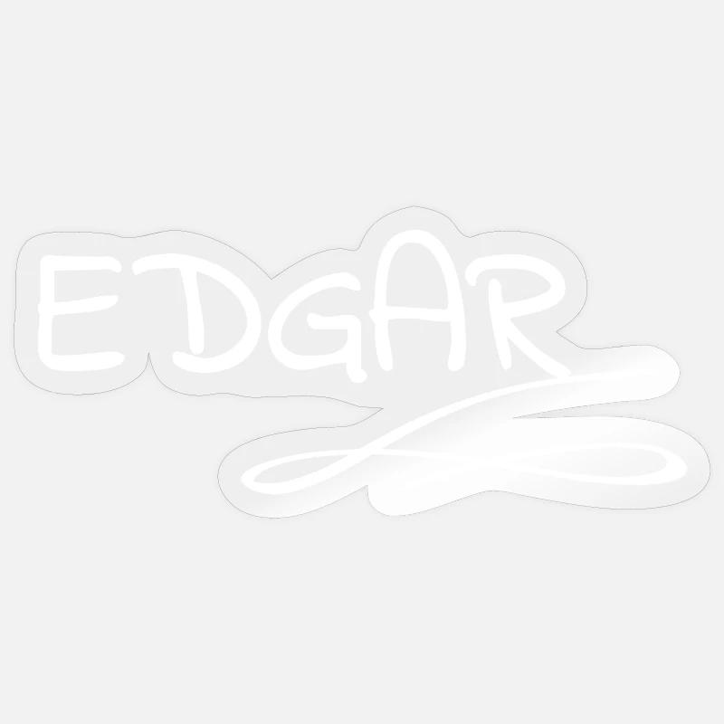 Edgar as a name - Sticker size S (10 x 10 cm) - transparent glossy