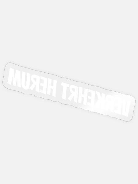 Verkehrt herum - Sticker Größe S (10 x 10 cm) - Transparent glänzend