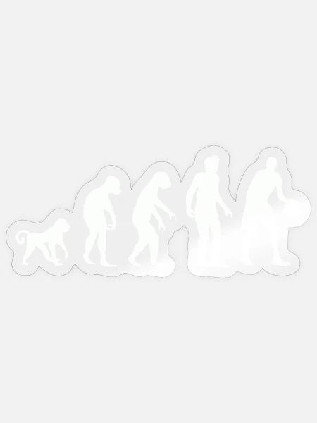 Evolution der Basketball-Progression - Sticker Größe S (10 x 10 cm) - Transparent glänzend