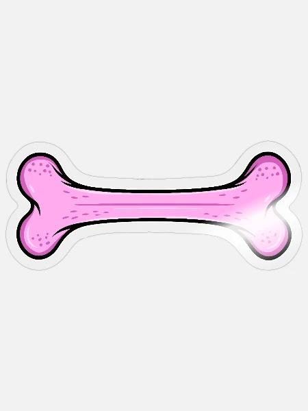 Pinkes Hundeknochen - Sticker Größe S (10 x 10 cm) - Transparent glänzend