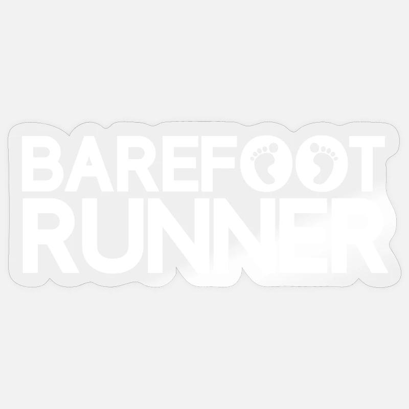 Barefoot Runner - Sticker size S (10 x 10 cm) - transparent glossy