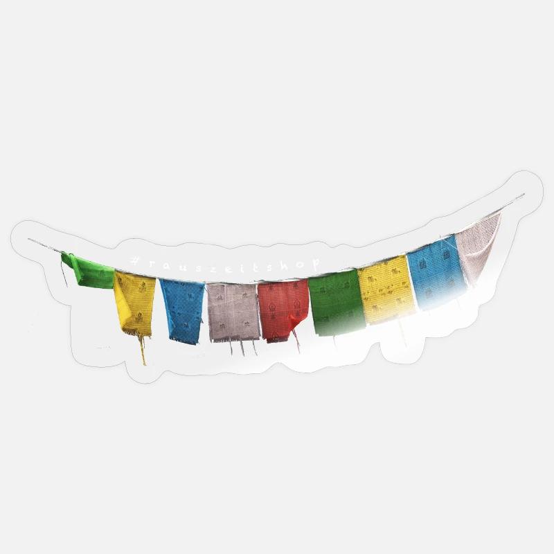 Drapeaux de prière - Sticker taille S (10 x 10 cm) - brillant transparent
