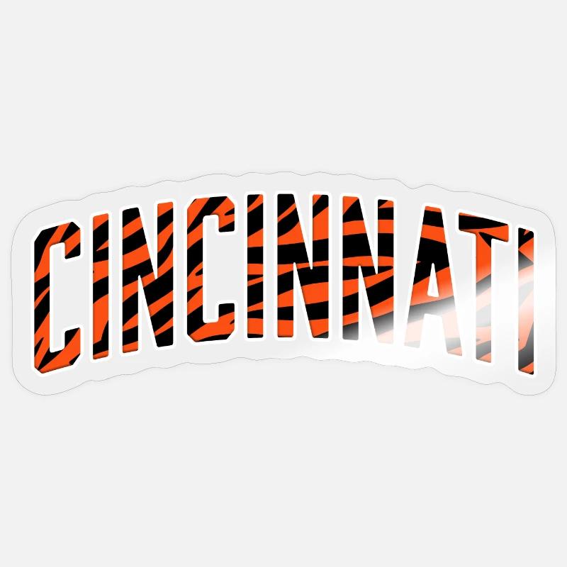 Cincinnati Tiger Stripe Sticker size S (10 x 10 cm)