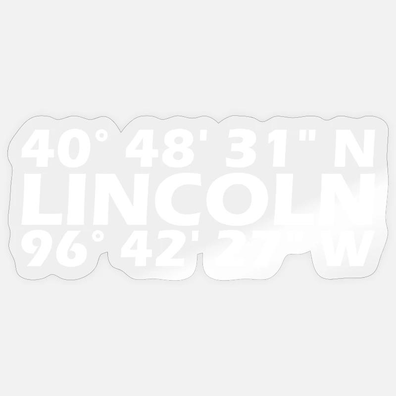 Lincoln Coordinates - Sticker size S (10 x 10 cm) - transparent glossy