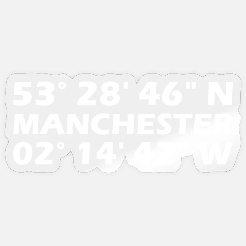 Coordonnées de Manchester - Sticker taille S (10 x 10 cm) - brillant transparent