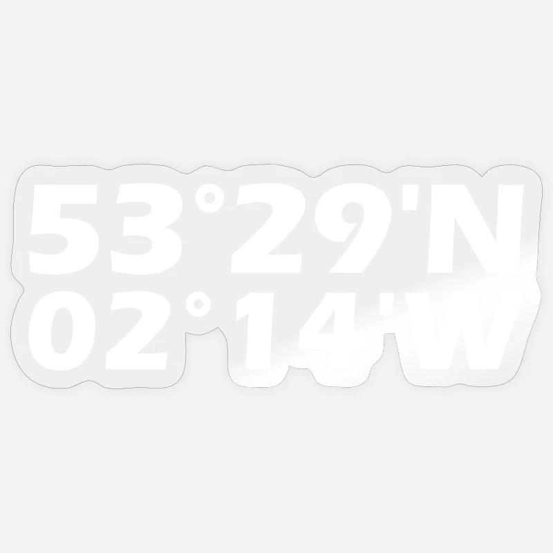 Coordonnées de Manchester - Sticker taille S (10 x 10 cm) - brillant transparent