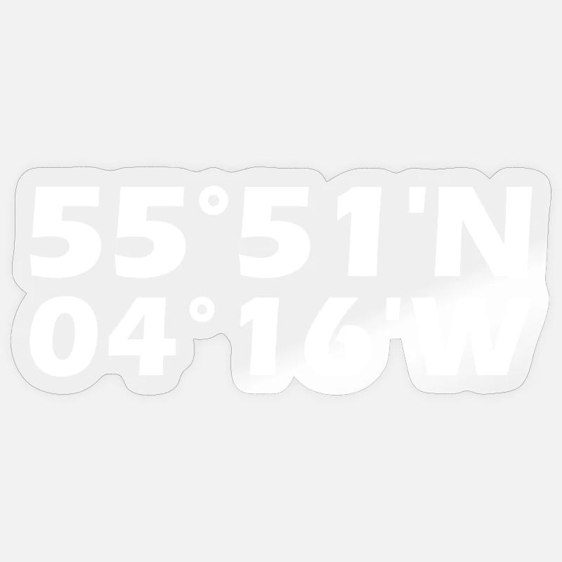 Coordonnées de Glasgow Sticker taille S (10 x 10 cm)