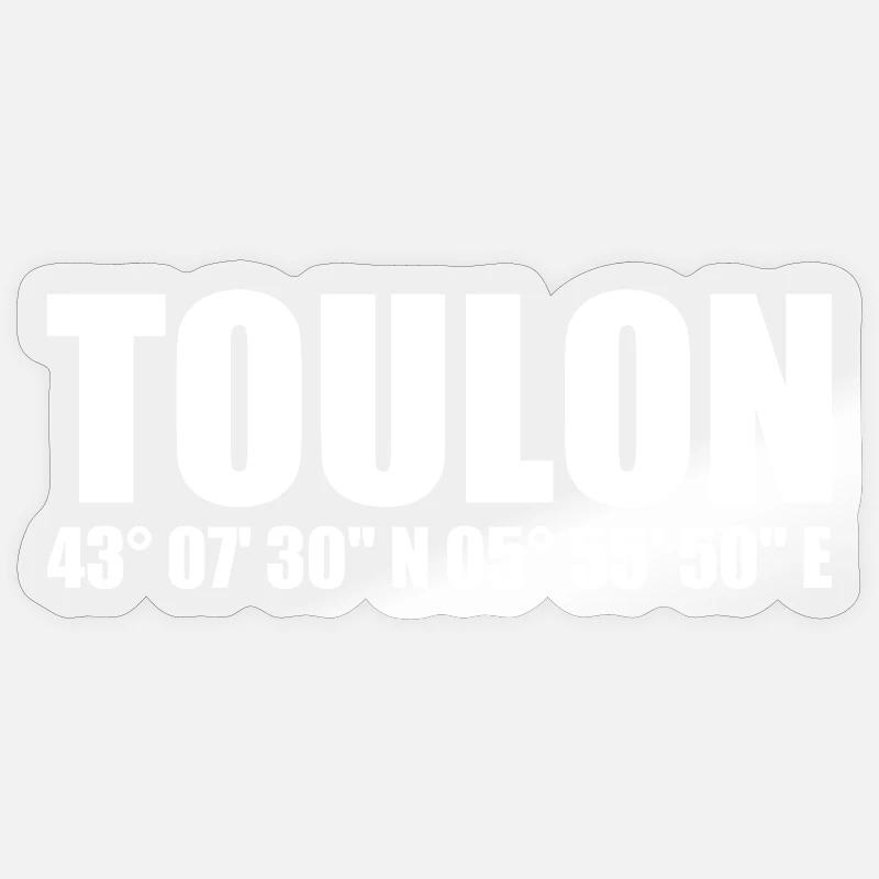 Coordonnées de Toulon - Sticker taille S (10 x 10 cm) - brillant transparent