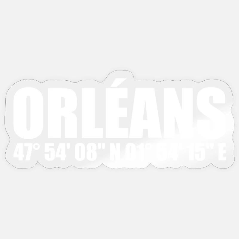 Orléans coordinates Sticker size S (10 x 10 cm)