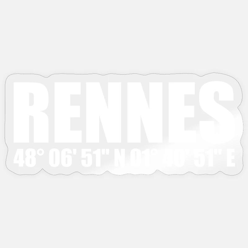 Rennes coordinates Sticker size S (10 x 10 cm)