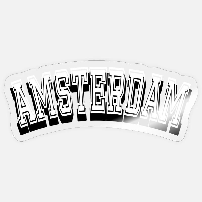 Design de la ville d’Amsterdam - Sticker taille S (10 x 10 cm) - brillant transparent