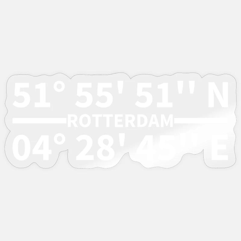 Rotterdam coordinates Sticker size S (10 x 10 cm)