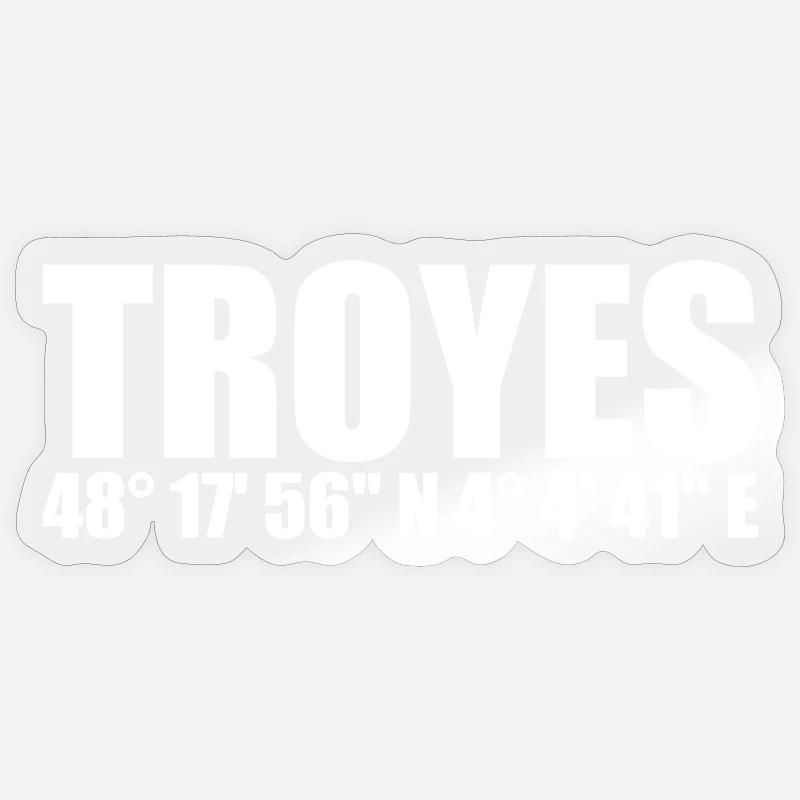 Troyes coordinates Sticker size S (10 x 10 cm)