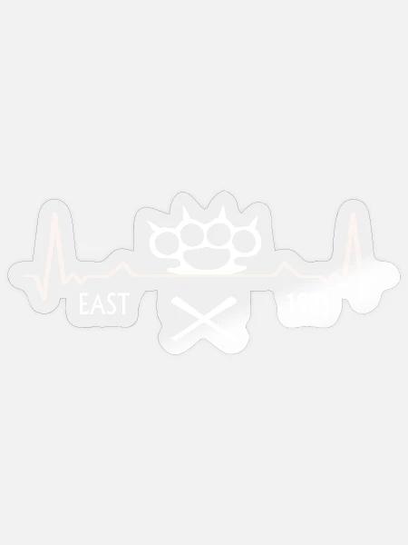 Schlagring und Baseballschläger - Sticker Größe S (10 x 10 cm) - Transparent glänzend