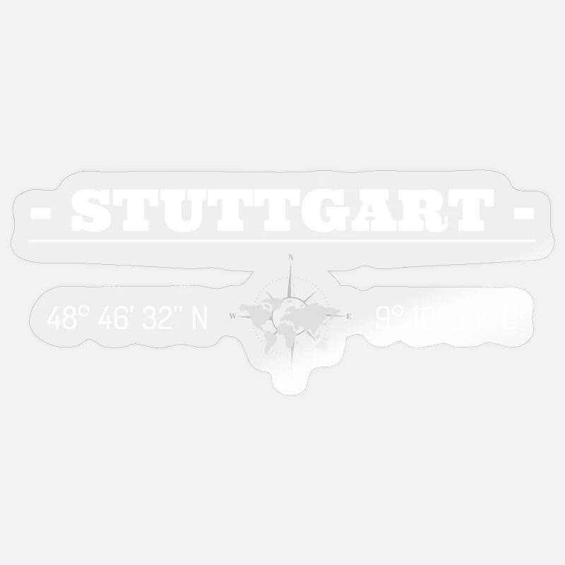 Coordinates Stuttgart - Sticker size S (10 x 10 cm) - transparent glossy