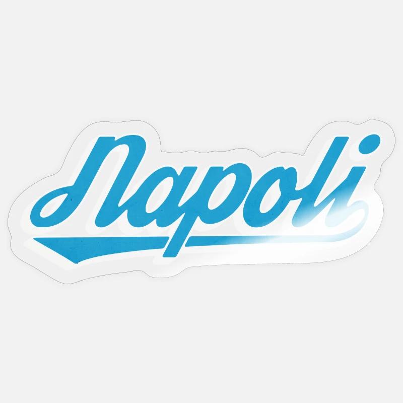 Napoli Retro Script Blue Sticker size S (10 x 10 cm)
