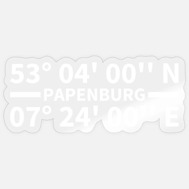 Coordonnées Papenburg - Sticker taille S (10 x 10 cm) - brillant transparent