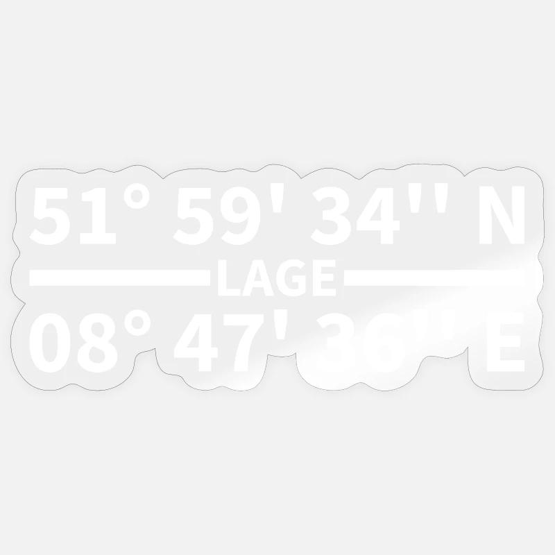 Location coordinates - Sticker size S (10 x 10 cm) - transparent glossy