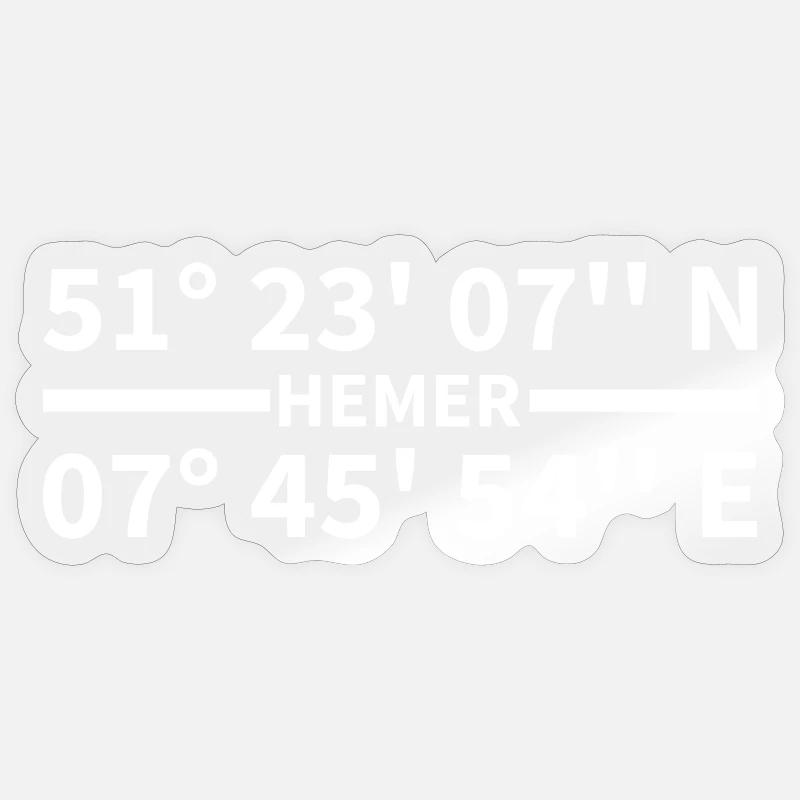 Coordonnées Hemer Sticker taille S (10 x 10 cm)