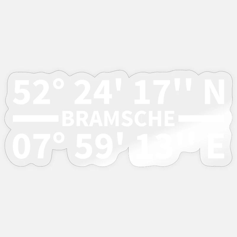 Coordonnées de Bram - Sticker taille S (10 x 10 cm) - brillant transparent