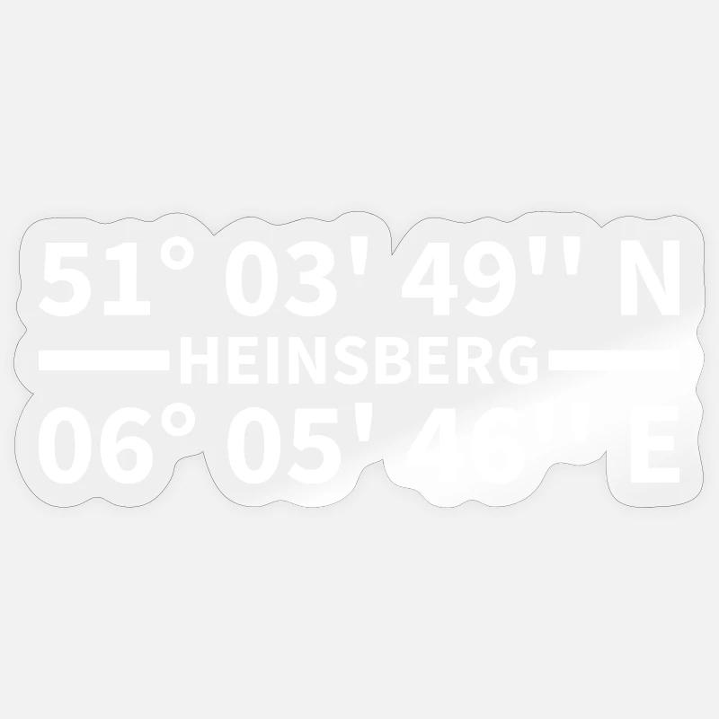 Coordonnées Heinsberg - Sticker taille S (10 x 10 cm) - brillant transparent