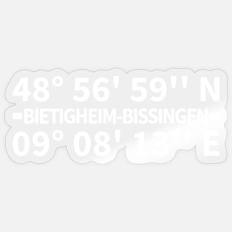 Bietigheim-Bissingen Coordinates - Sticker size S (10 x 10 cm) - transparent glossy