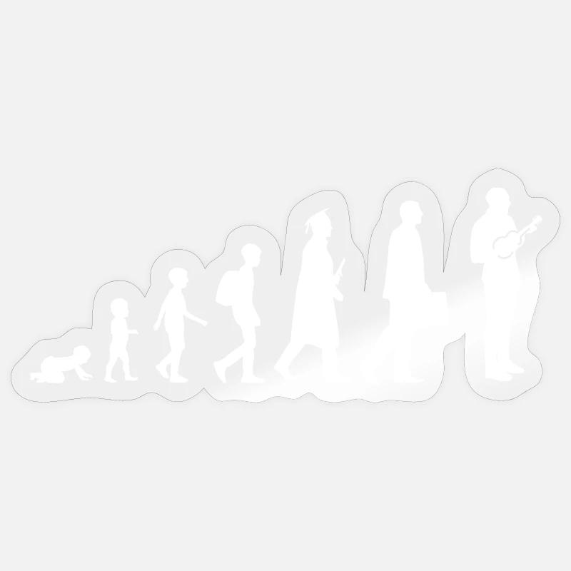 Evolution Ukulélé - Sticker taille S (10 x 10 cm) - brillant transparent