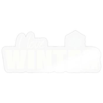 I LOVE WINTER - Sticker Größe S (10 x 10 cm) - Transparent glänzend - Vorne