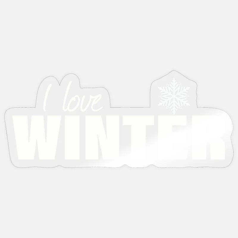 I LOVE WINTER - Sticker Größe S (10 x 10 cm) - Transparent glänzend