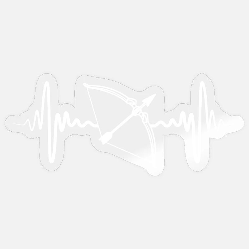 Kardiogramm Bogenschießen - Sticker Größe S (10 x 10 cm) - Transparent glänzend
